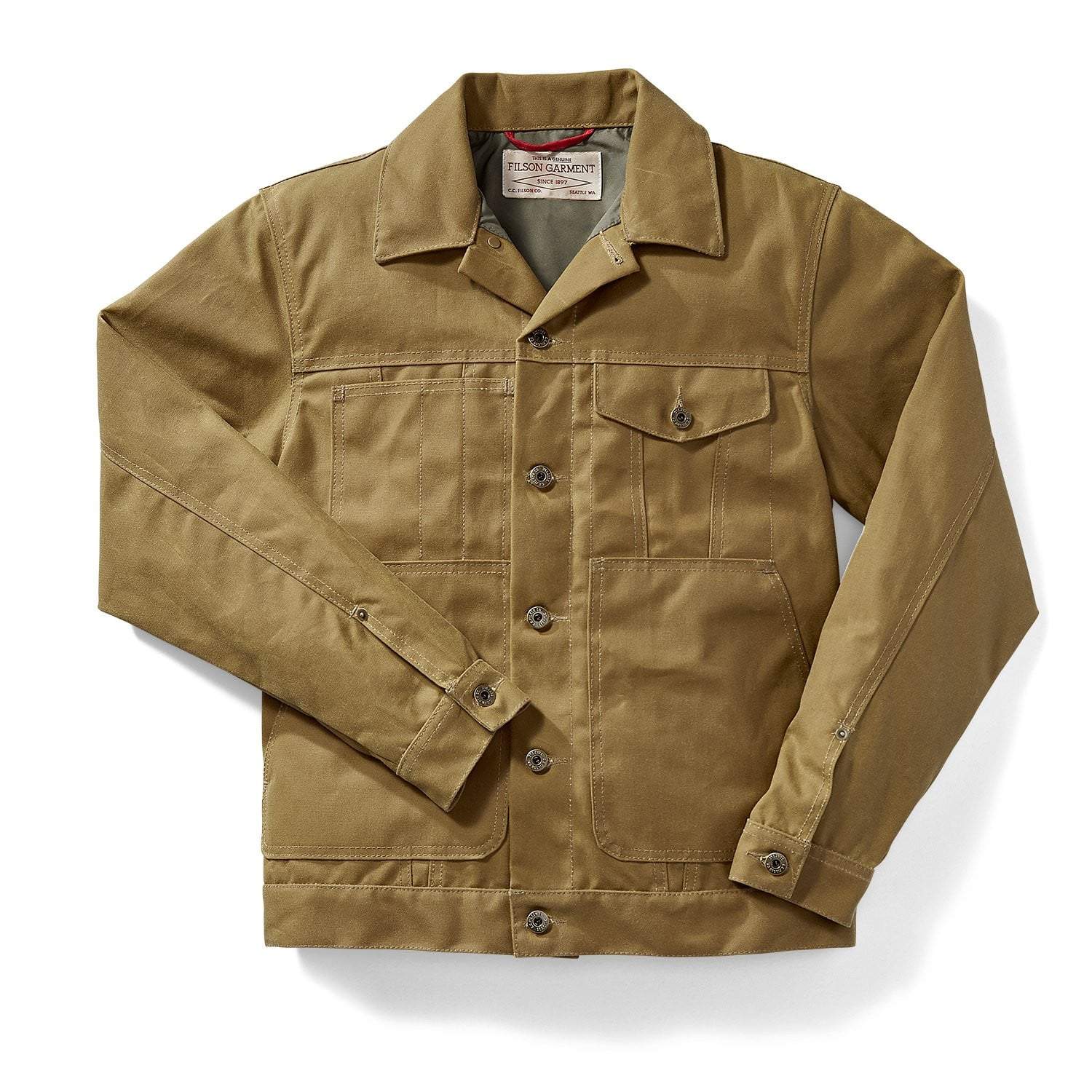Tin Cloth Short Lined Cruiser Jacket, Dark Tan