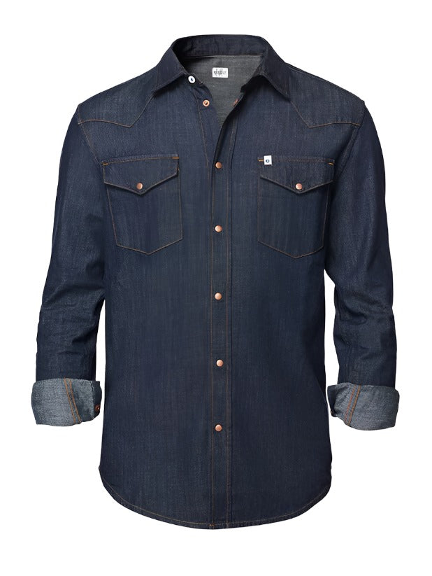 Denim Shirt, Indigo Blue - M