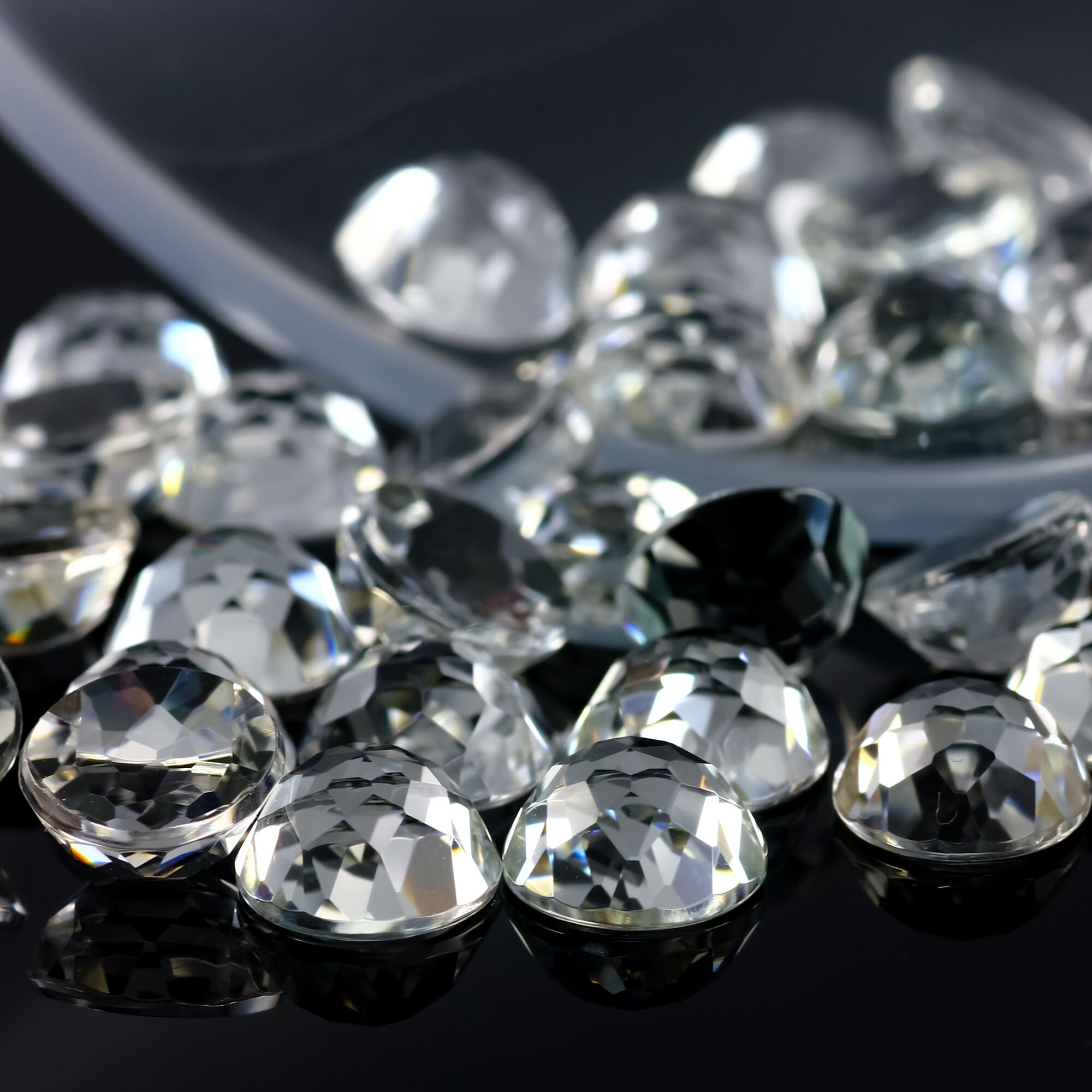 White Topaz Rose Cut Cabochon 8mm Round