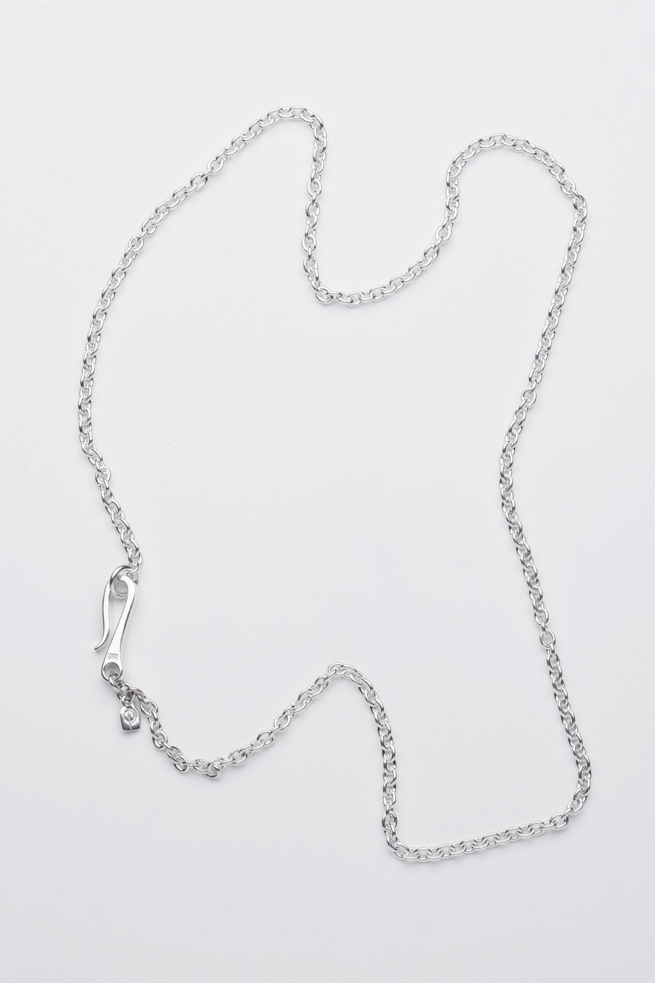 Anchor Chain Hook Necklace, Silver